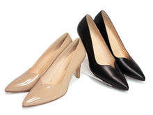 画像をギャラリービューアに読み込む, 【essencia】ハートカット細身パンプス 7.5cmヒール 〈ワイズC〉(605-71756)