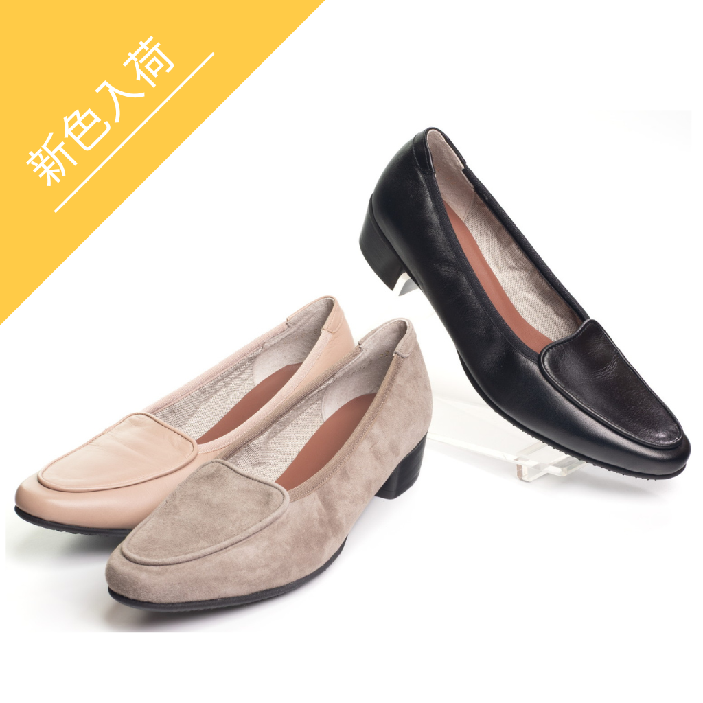 essencia】細身ローヒールパンプス 3㎝ヒール〈ワイズC〉(608-CHOCO